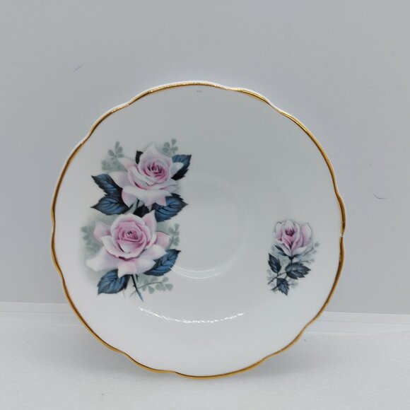 2 Vintage Tea Cups & Saucers Royal Vale & Consort - Yellow Rose White Pink Rose - Picture 15 of 16